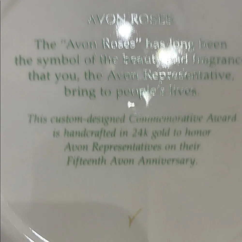 Avon Pink Rose Anniversary Plate